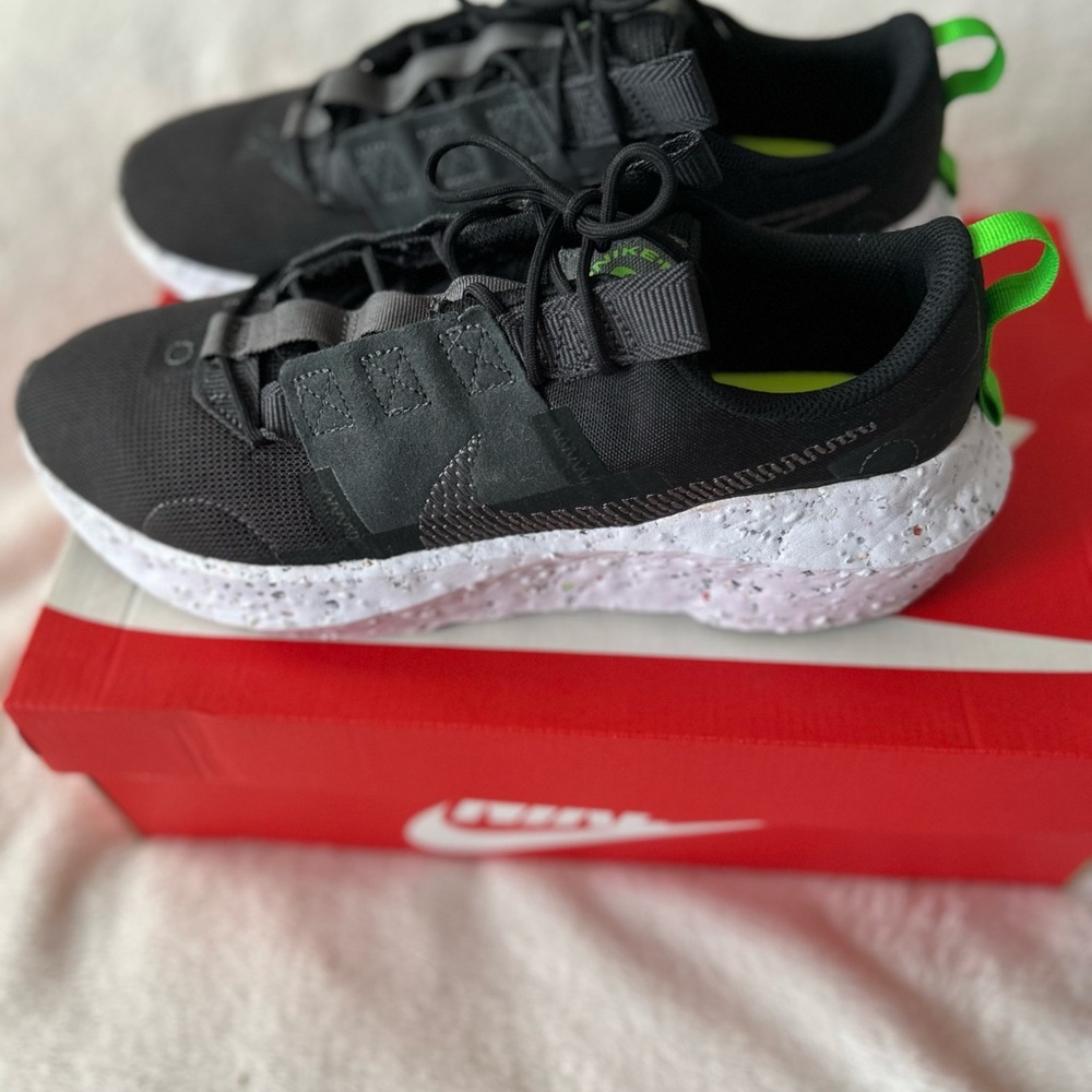Nike Black and Green Sneakers with Neon Accents